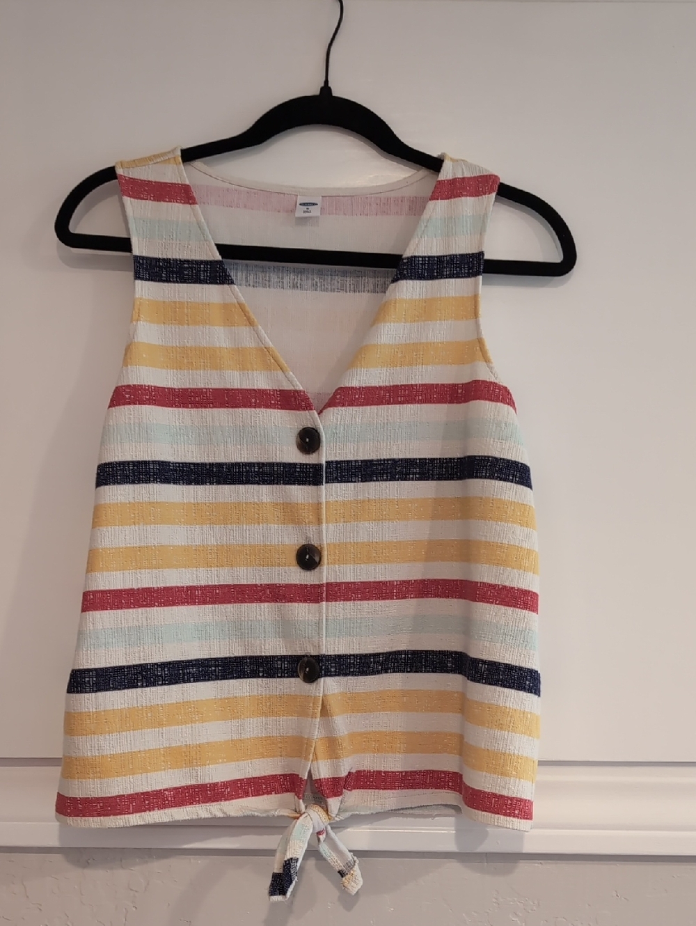 Old Navy Striped Knit Tank Top With Tie, Medium